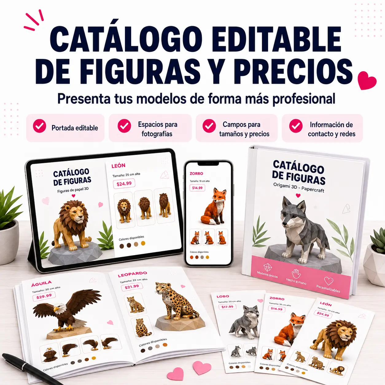 CATÁLOGO EDITABLE DE FIGURAS Y PRECIOS
