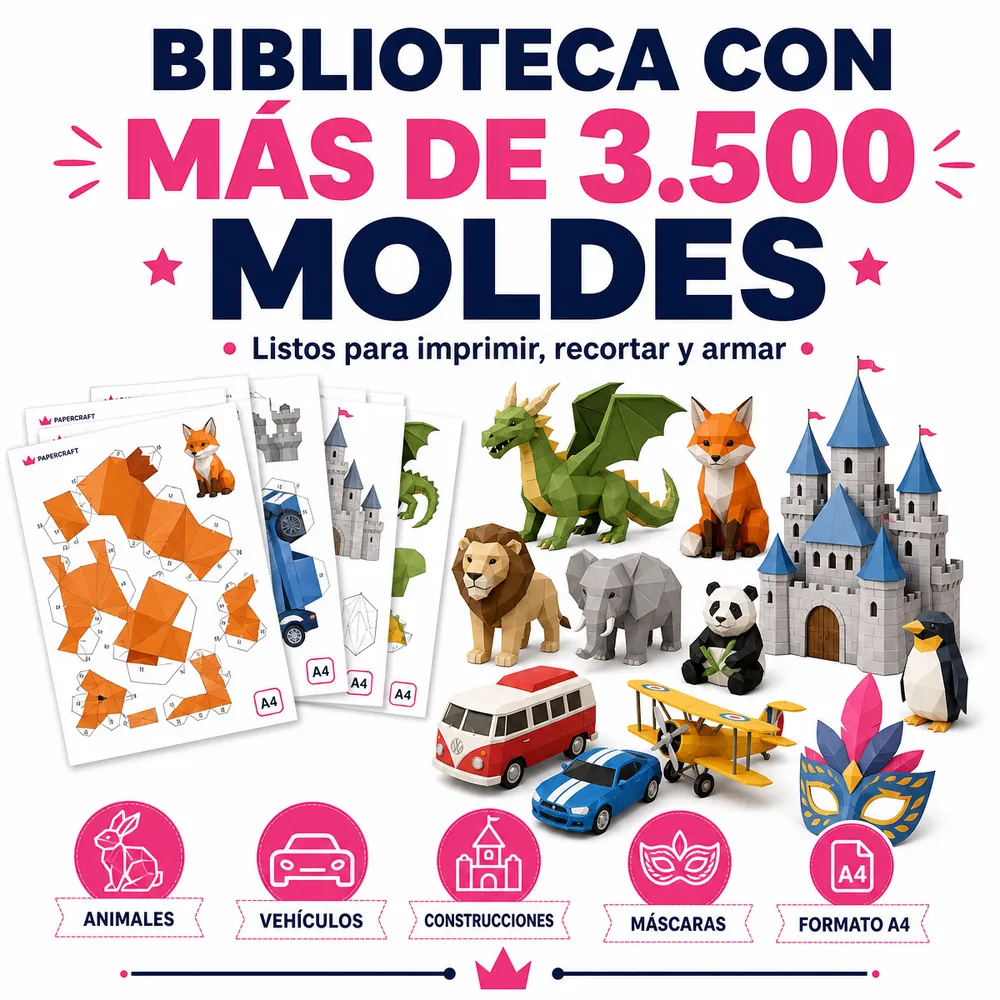 Biblioteca con más de 3.500 moldes de papercraft en PDF